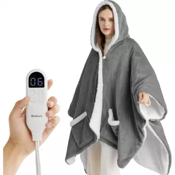 Sherpa Wearable Heated Shawl Hoodie: Cozy Hands-Free Heat